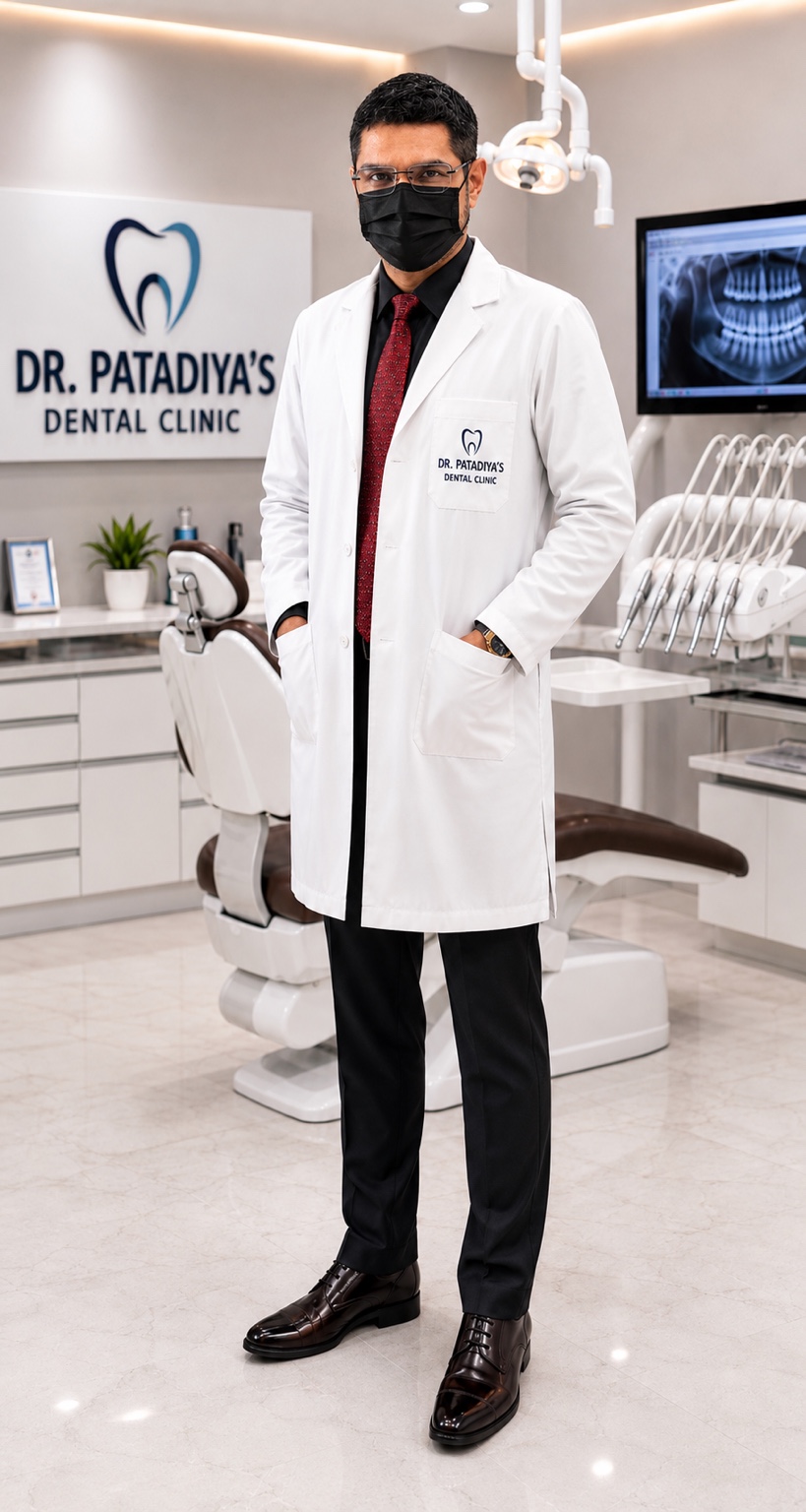 Dr. M. M. Patadiya in dental clinic