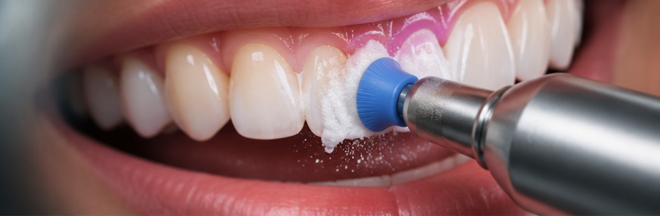 Professional teeth cleaning and polishing illustration