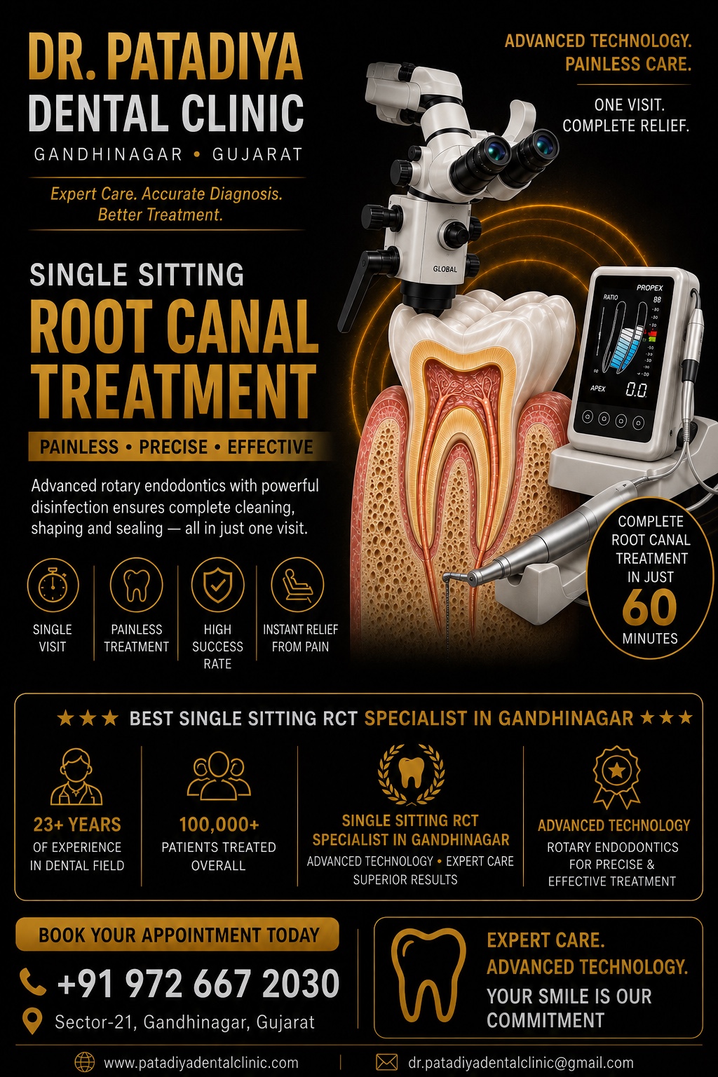 Single Sitting Root Canal Treatment – advanced technology poster